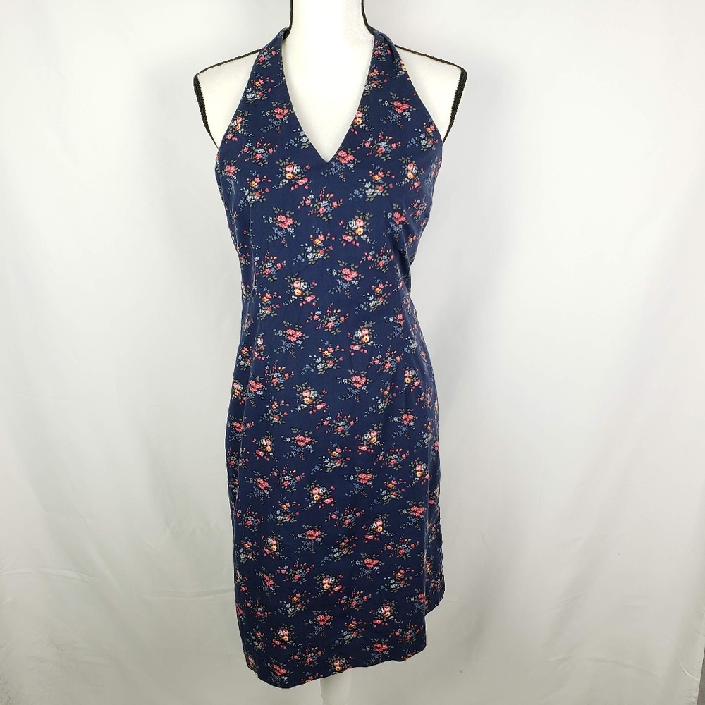 Ralph Lauren Floral Mini Print Cotton Halter Dress